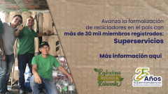 Avanza la formalización de recicladores en el país con más de 30 mil miembros registrados: Superservicios