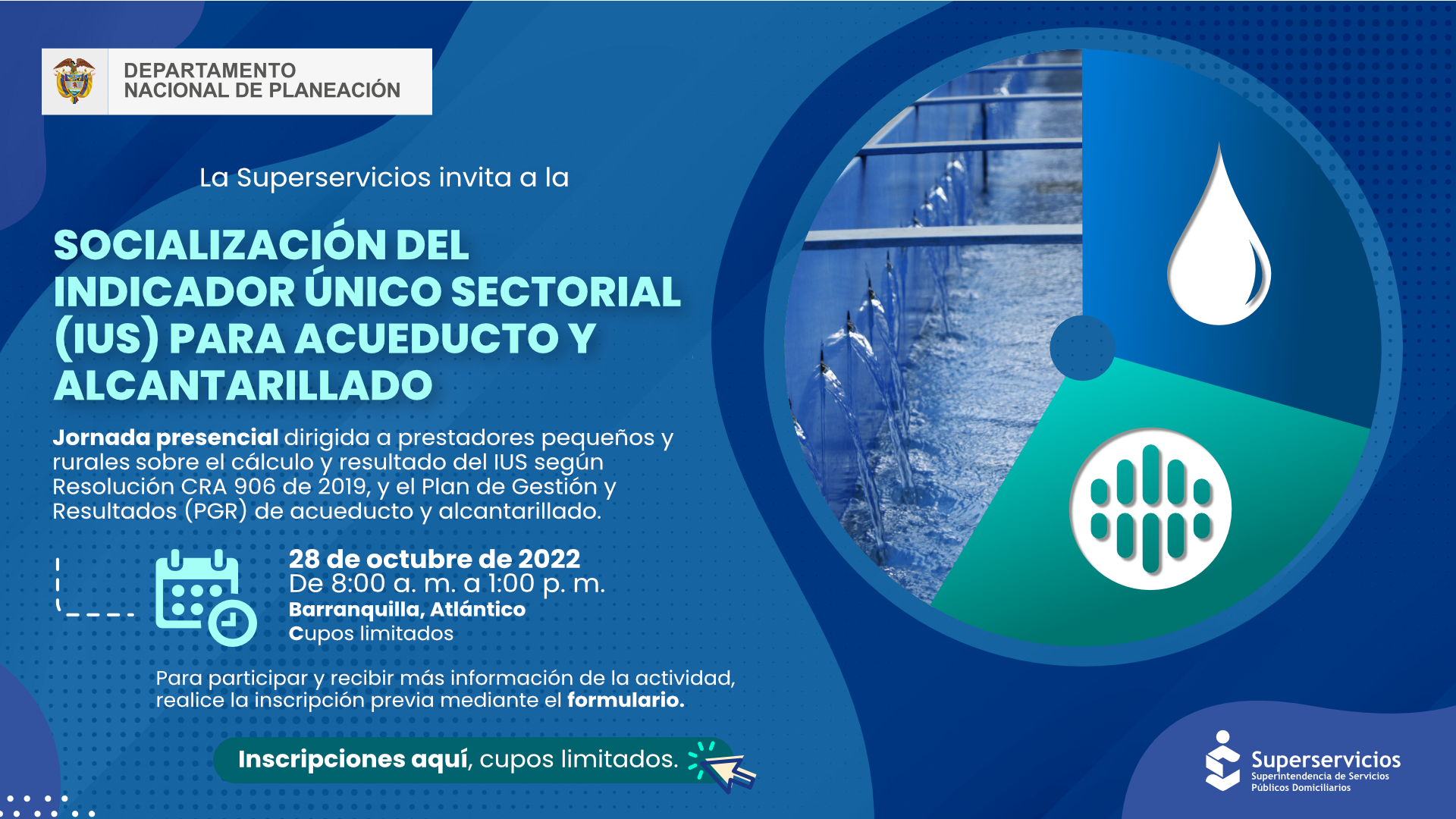 Socialización del Indicador Único Sectorial  IUS para acueducto y alcantarillado en Barranquilla para prestadores pequeños y rurales
