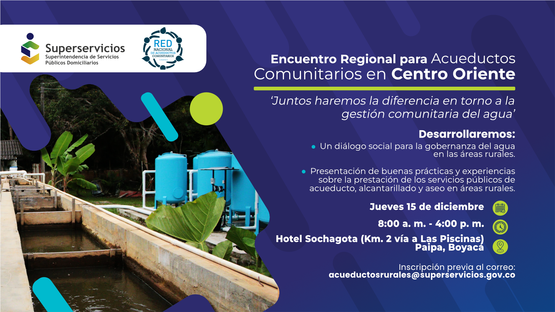 Encuentro Regional para Acueductos Comunitarios en Centro Oriente, en Paipa, Boyacá
