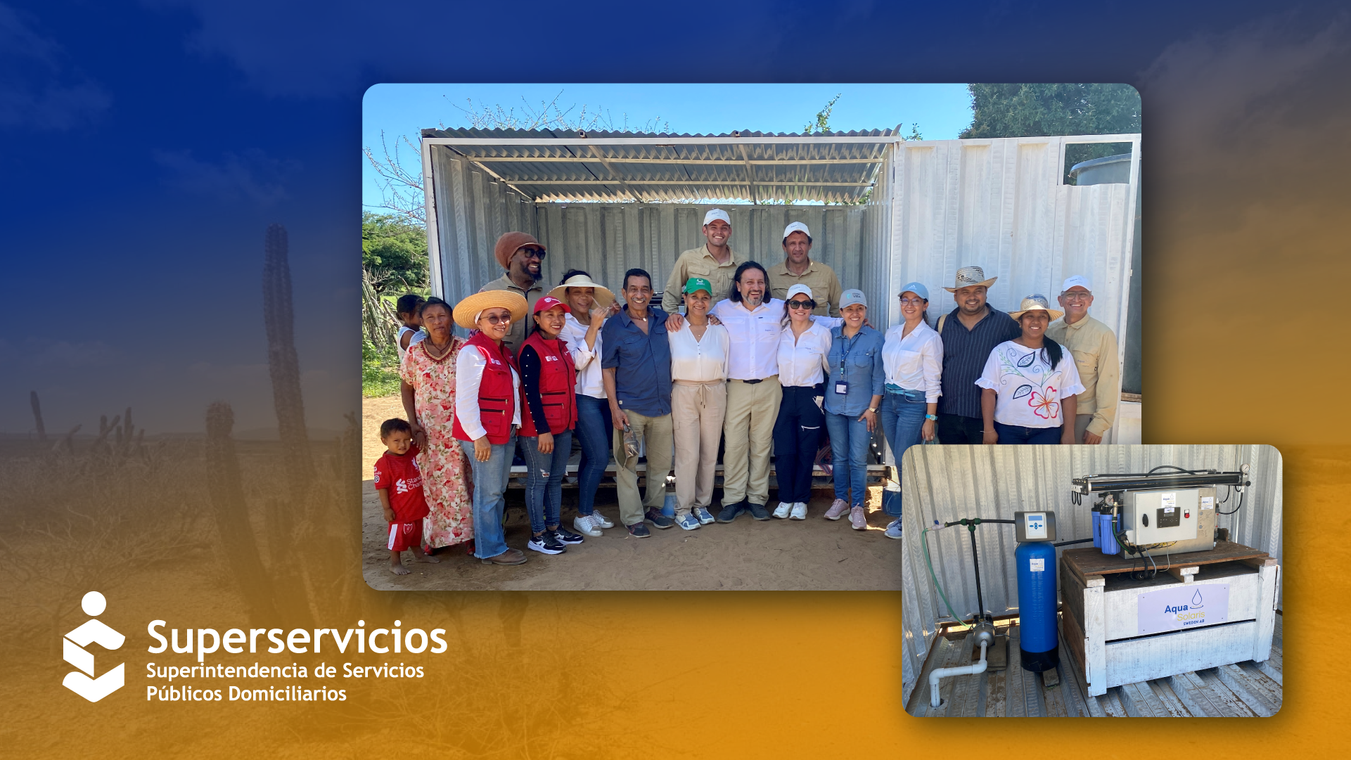 Superservicios presente en instalación de planta potabilizadora de agua a comunidad indígena en La Guajira
