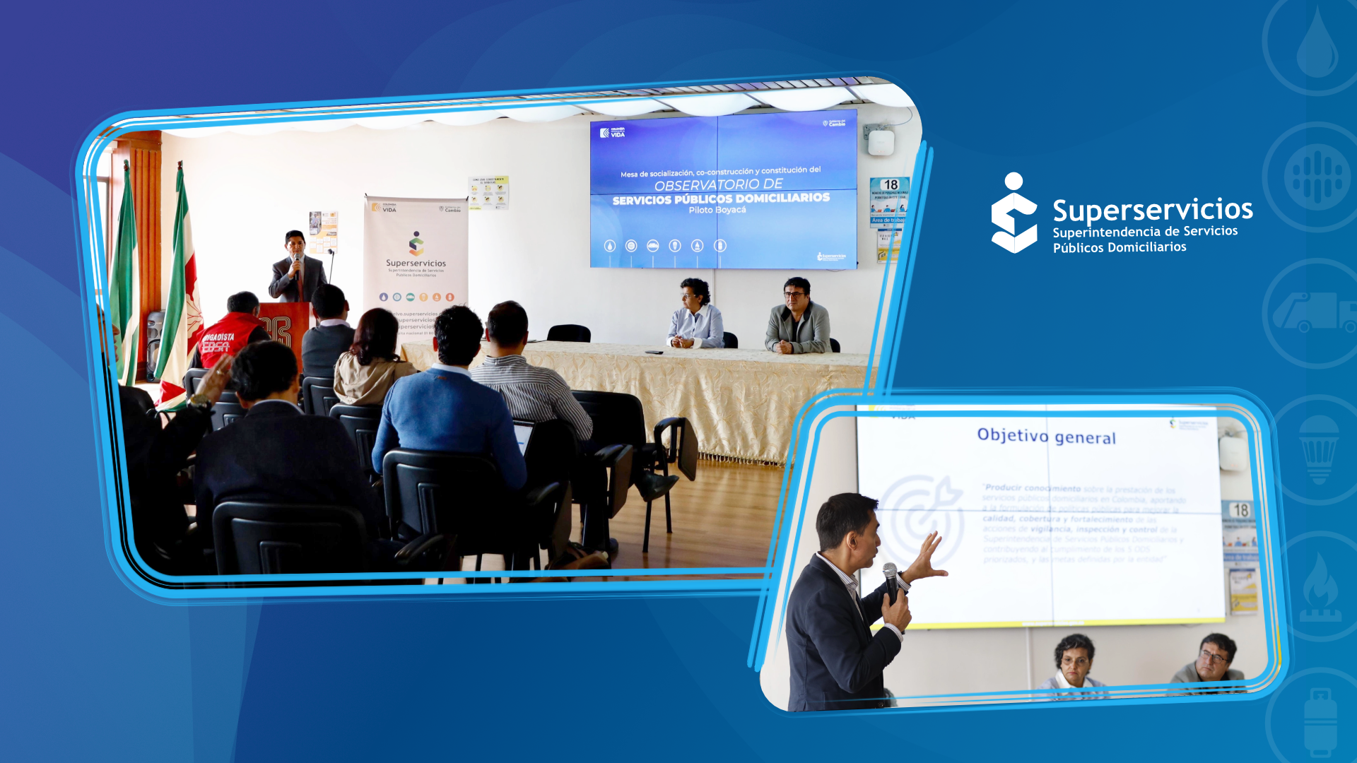 representantes de la academia, empresas prestadoras, y autoridades locales del departamento de Boyacá