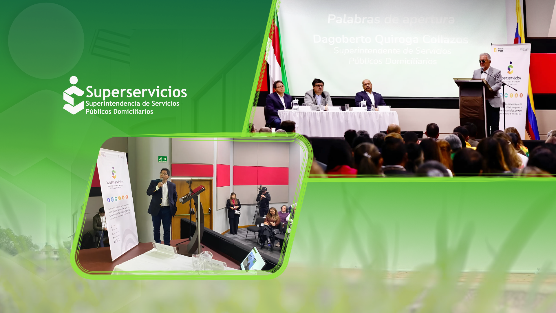 El superintendente de Servicios Públicos Domiciliarios, Dagoberto Quiroga Collazos, junto con su equipo de asesores del Fondo empresarial de la Superservicios, y el agente especial de Coservicios, Jorge Eliécer Caro, presentaron el diagnóstico integral de la Compañía de Servicios Públicos de Sogamoso, Coservicios S.A. E.S.P.