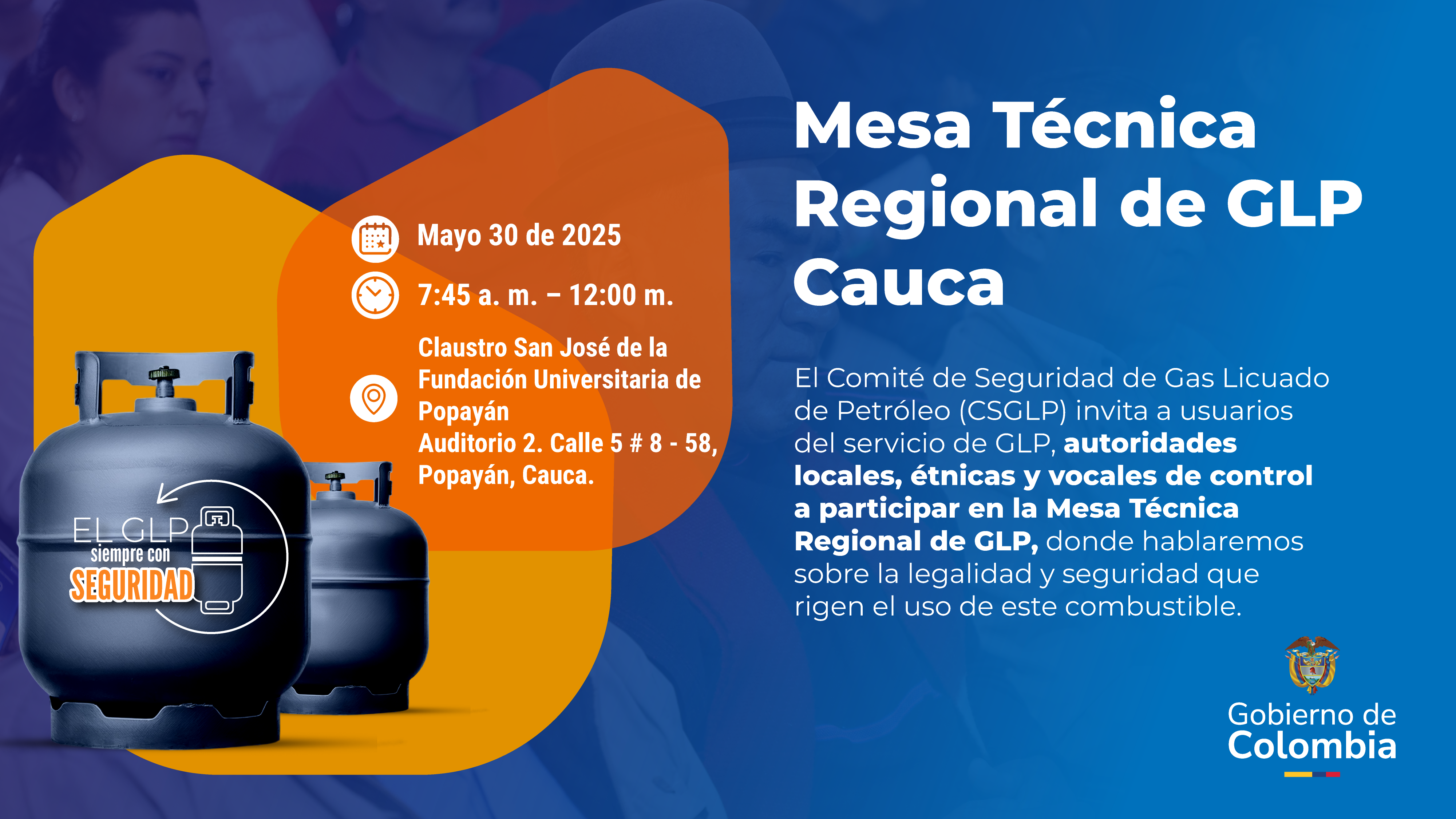 Mesa técnica regional de GLP en Cauca, con participantes discutiendo estrategias y proyectos locales