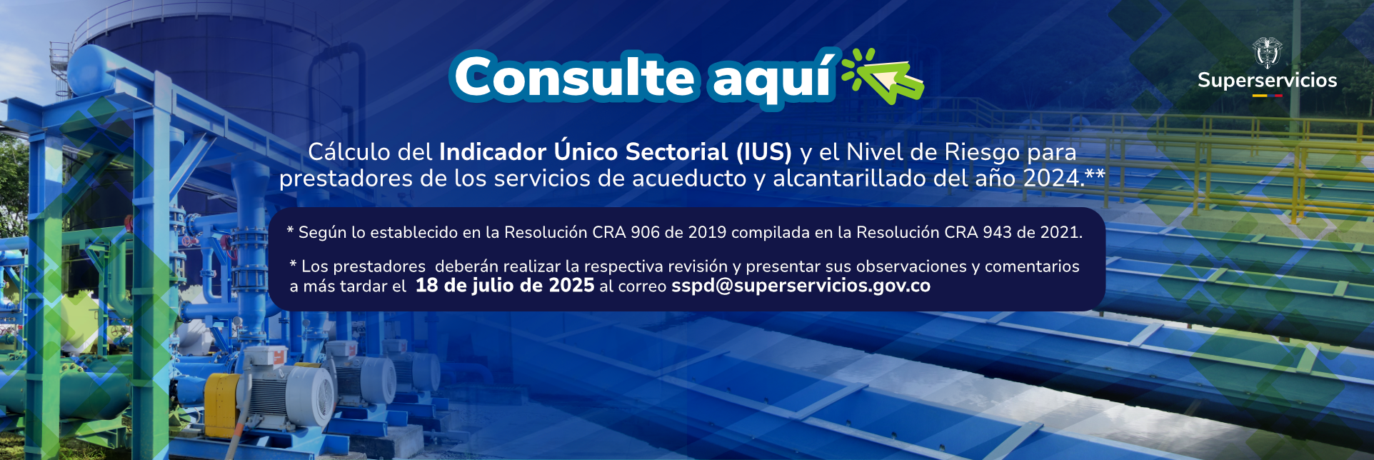 Cálculo del Indicador Único Sectorial (IUS) y el Nivel de Riesgo para prestadores de los servicios de acueducto y alcantarillado del año 2024