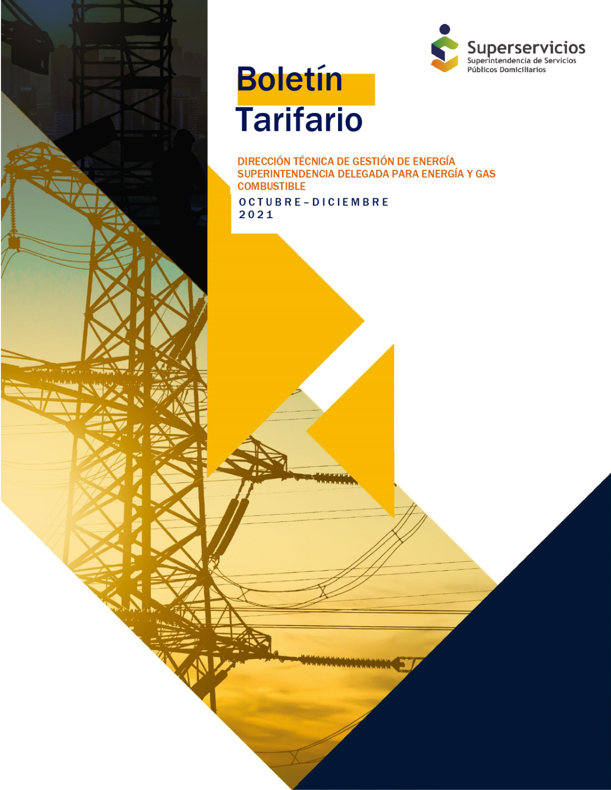 Boletín tarifario energía IV trimestre 2021