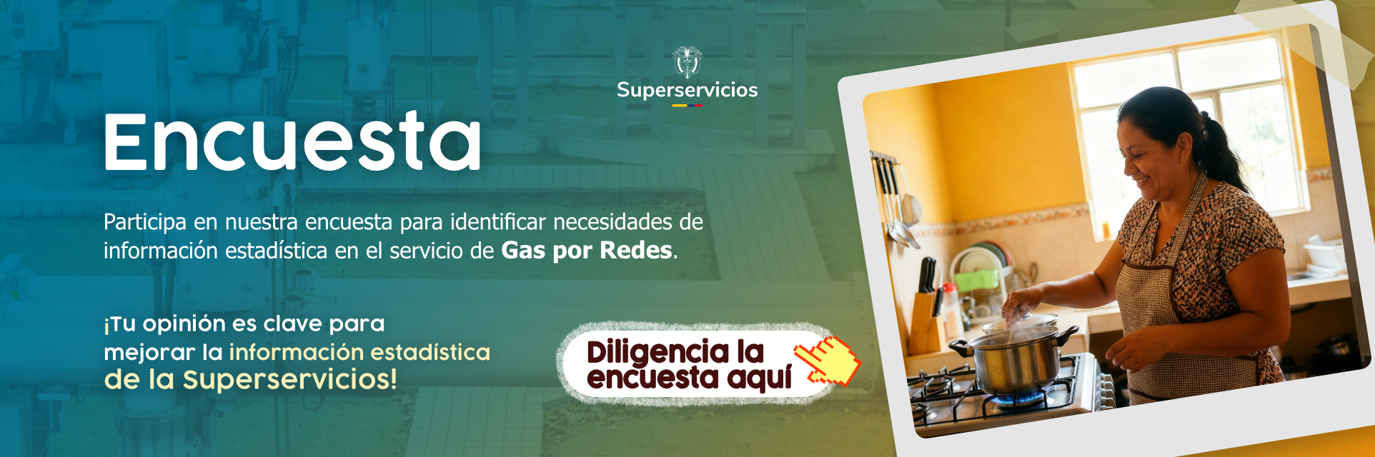Banner encuesta para identificar necesidades de información en el servicio de gas por redes