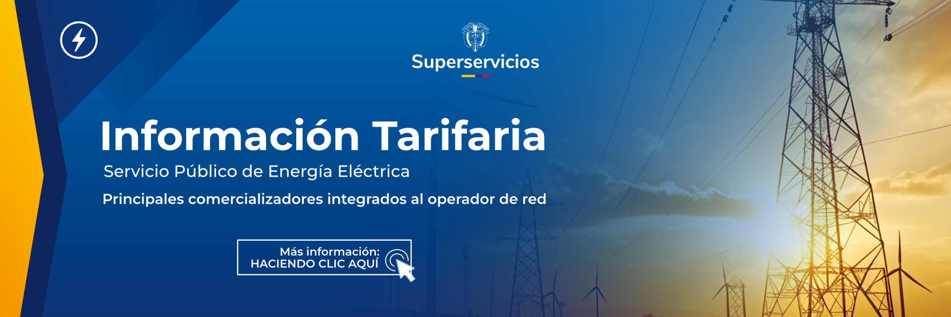 Torres eléctricas y aerogeneradores del servicio de energía