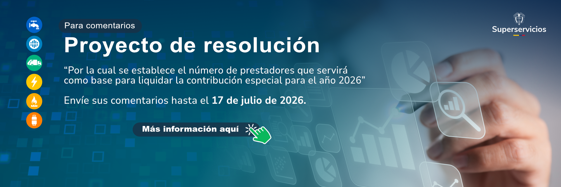 Banner proyecto de resolución - “Por la cual se establece el número de prestadores que servirá como base para liquidar la contribución especial para el año 2026”