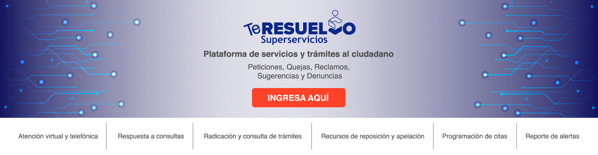 Imagen de acceso a la plataforma de trámites y servicios TeResuelvo